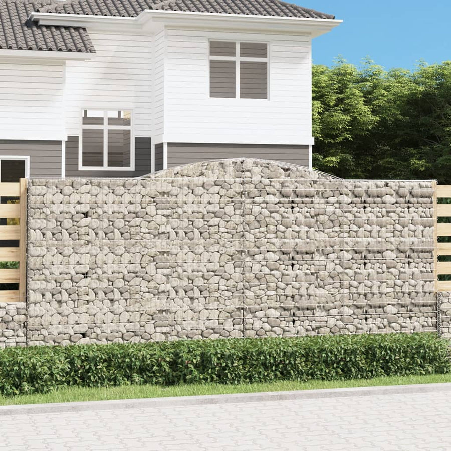 Schanskorven 4 st gewelfd 400x30x180/200 cm ijzer 4 400 x 30 x 180/200 cm