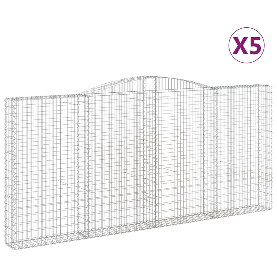 Schanskorven 5 st gewelfd 400x30x180/200 cm ijzer 5 400 x 30 x 180/200 cm