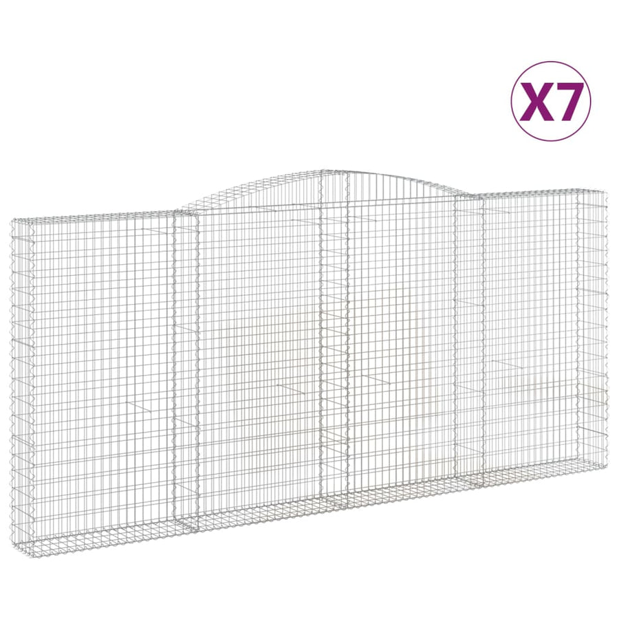 Schanskorven 7 st gewelfd 400x30x180/200 cm ijzer 7 400 x 30 x 180/200 cm