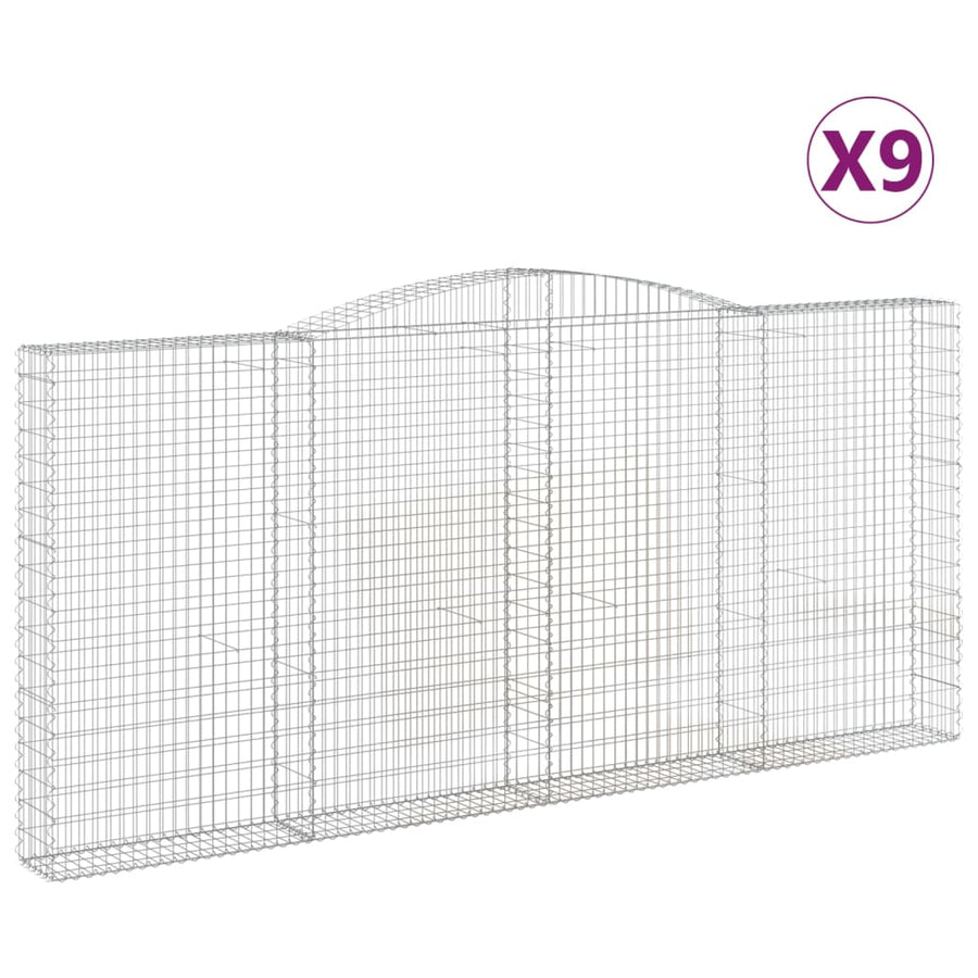 Schanskorven 9 st gewelfd 400x30x180/200 cm ijzer 9 400 x 30 x 180/200 cm