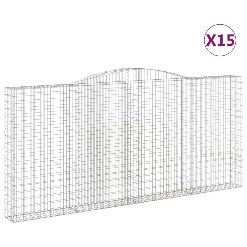 Schanskorven 15 st gewelfd 400x30x180/200 cm ijzer 15 400 x 30 x 180/200 cm