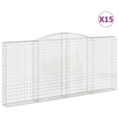 Schanskorven 15 st gewelfd 400x30x180/200 cm ijzer 15 400 x 30 x 180/200 cm