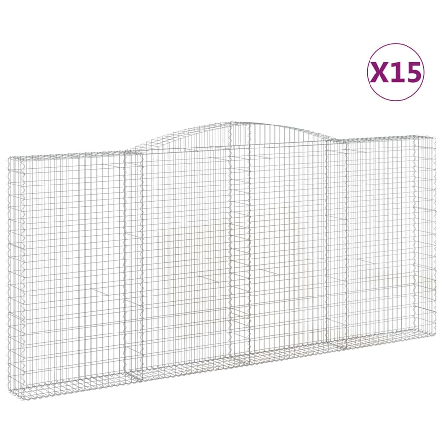 Schanskorven 15 st gewelfd 400x30x180/200 cm ijzer 15 400 x 30 x 180/200 cm