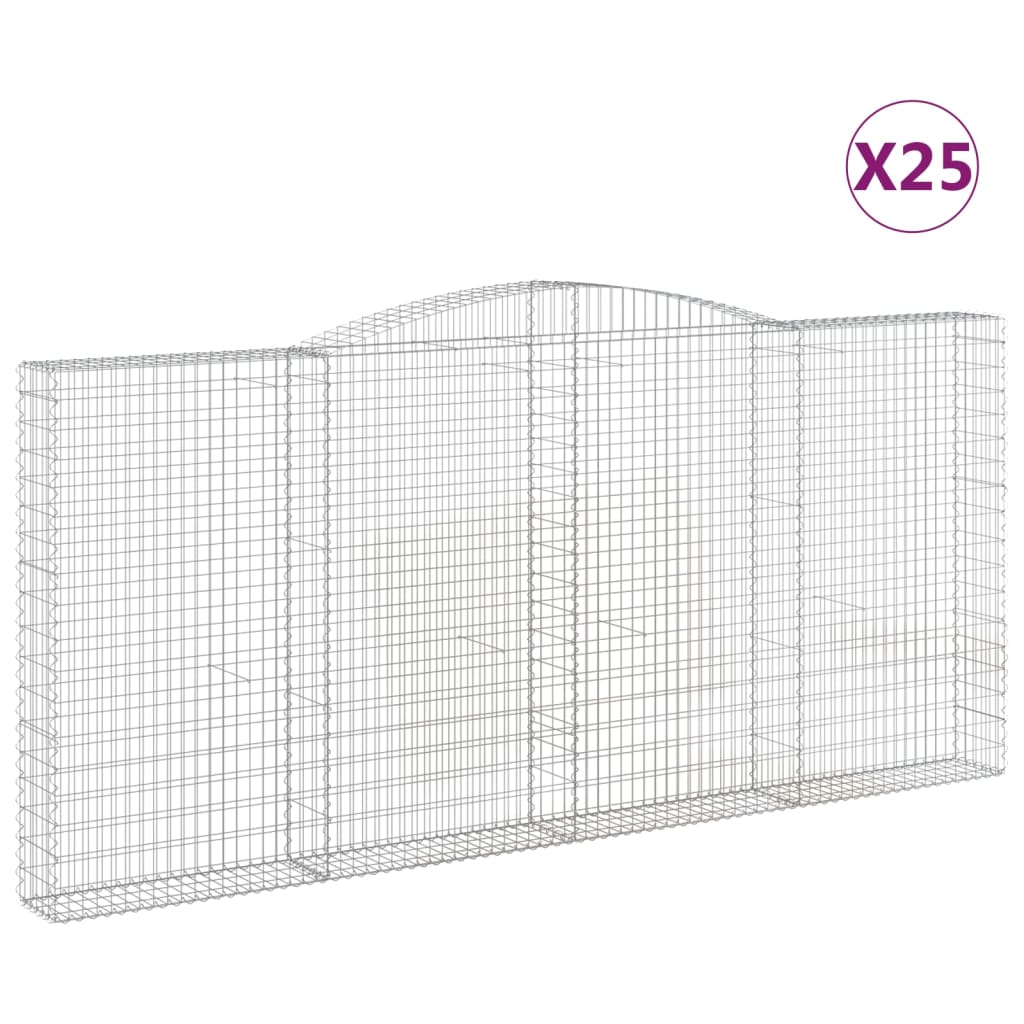 Schanskorven 25 St Gewelfd 400X30X180/200 Cm Ijzer