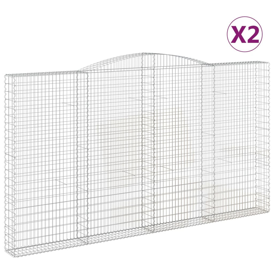 Schanskorven 2 st gewelfd 400x30x220/240 cm ijzer 2 400 x 30 x 220/240 cm