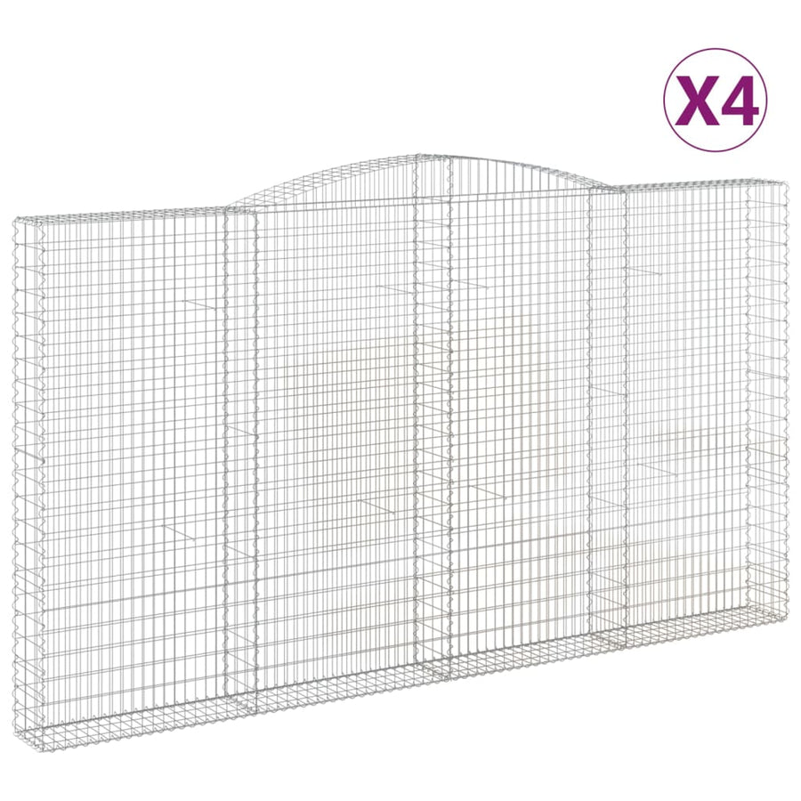 Schanskorven 4 st gewelfd 400x30x220/240 cm ijzer 4 400 x 30 x 220/240 cm