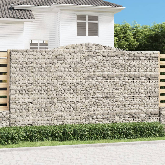 Schanskorven 5 st gewelfd 400x30x220/240 cm ijzer 5 400 x 30 x 220/240 cm