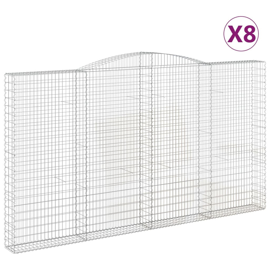 Schanskorven 8 st gewelfd 400x30x220/240 cm ijzer 8 400 x 30 x 220/240 cm