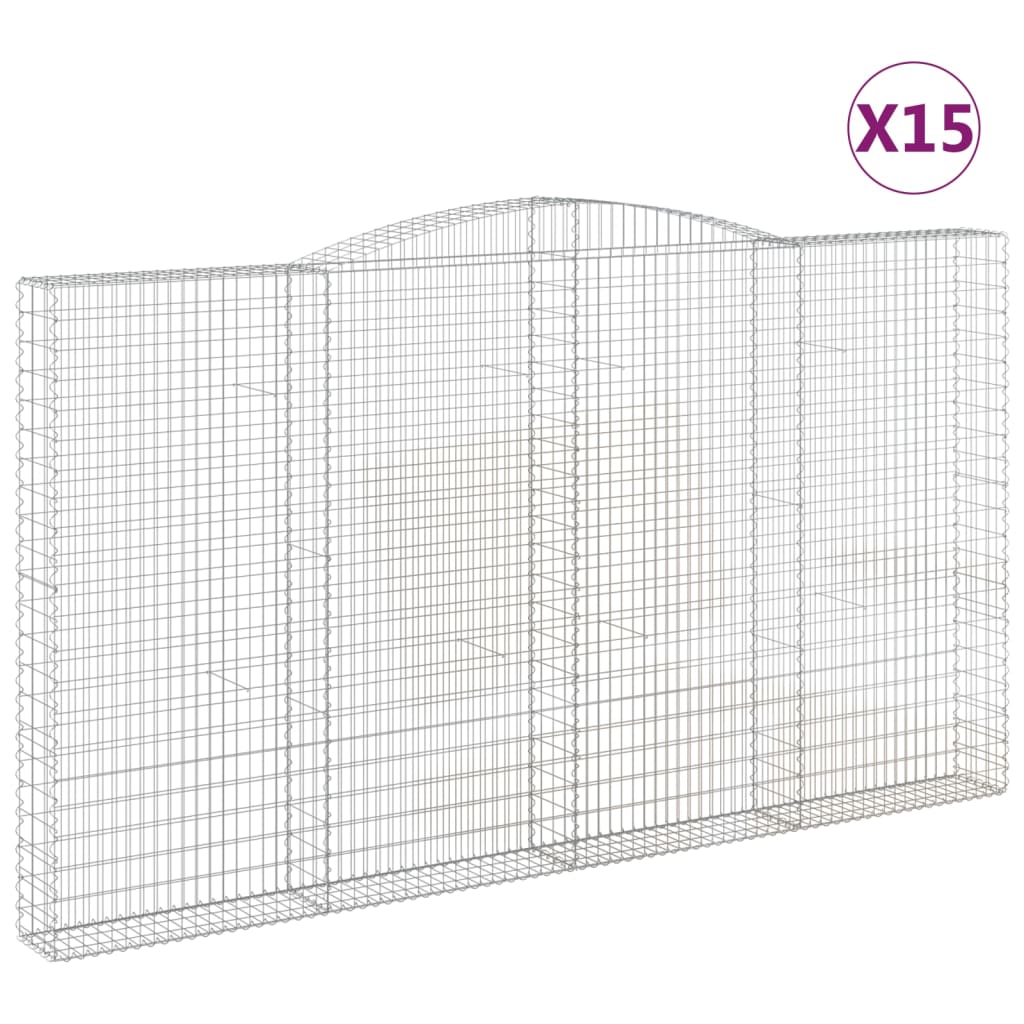 Schanskorven 15 st gewelfd 400x30x220/240 cm ijzer 15 400 x 30 x 220/240 cm