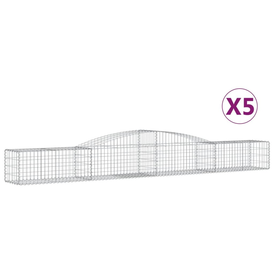 Schanskorven 5 st gewelfd 400x50x40/60 cm ijzer 5 400 x 50 x 40/60 cm