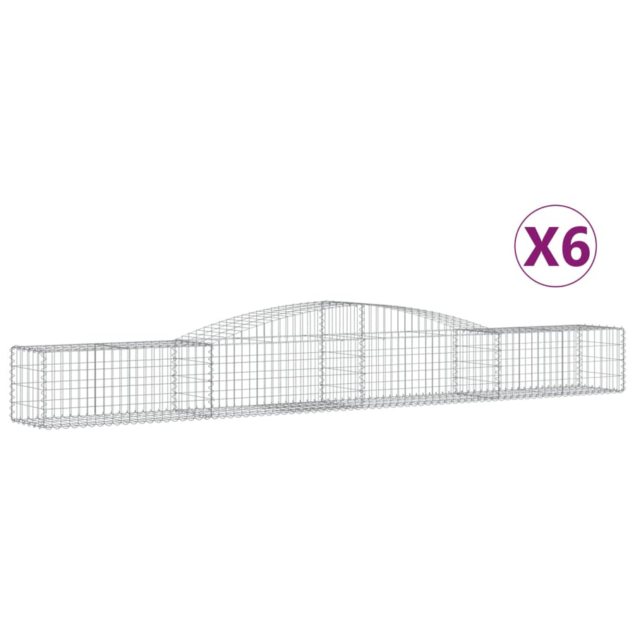Schanskorven 6 st gewelfd 400x50x40/60 cm ijzer 6 400 x 50 x 40/60 cm
