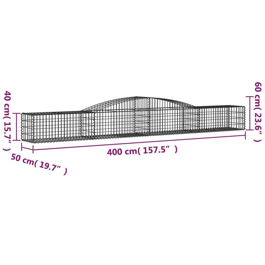 Schanskorven 6 st gewelfd 400x50x40/60 cm ijzer 6 400 x 50 x 40/60 cm