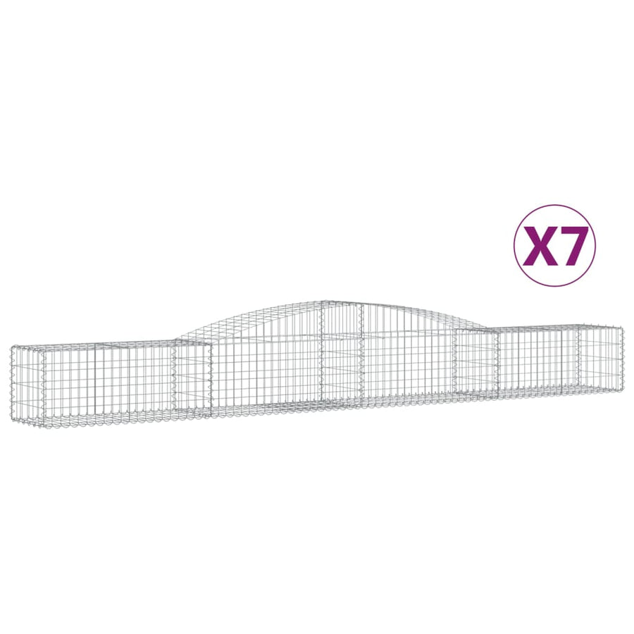 Schanskorven 7 st gewelfd 400x50x40/60 cm ijzer 7 400 x 50 x 40/60 cm