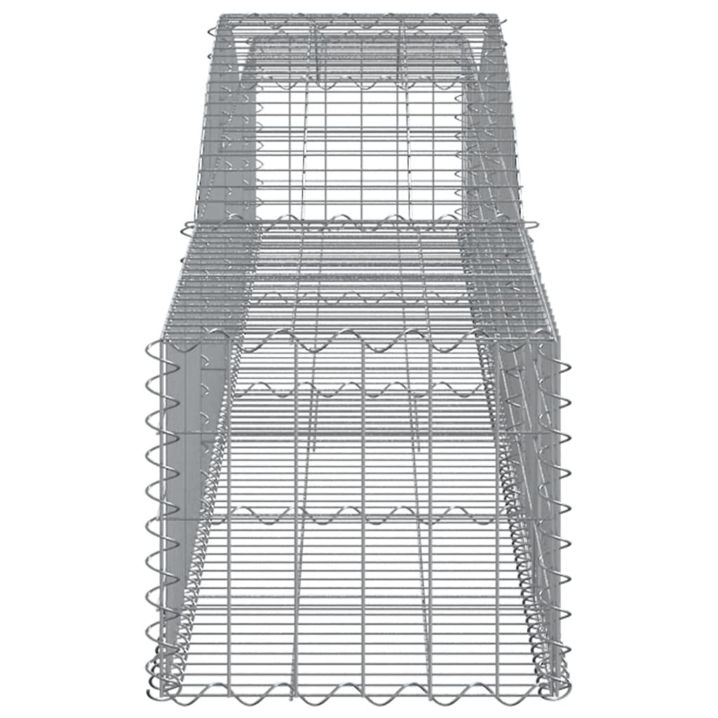 Schanskorven 8 st gewelfd 400x50x40/60 cm gegalvaniseerd ijzer 8 400 x 50 x 40/60 cm