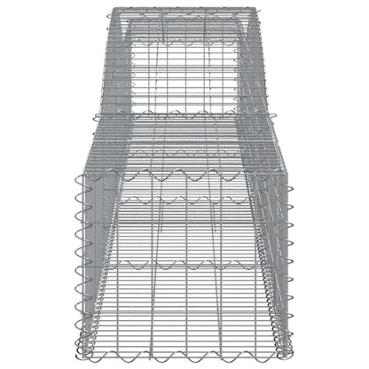Schanskorven 8 st gewelfd 400x50x40/60 cm gegalvaniseerd ijzer 8 400 x 50 x 40/60 cm