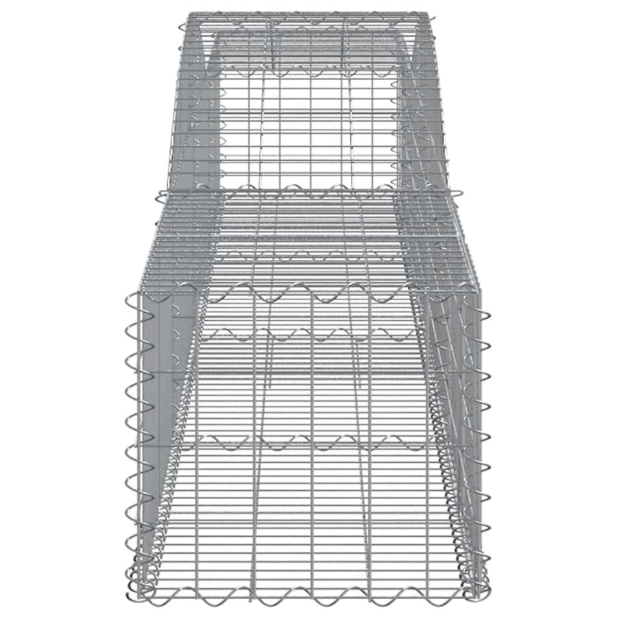 Schanskorven 8 st gewelfd 400x50x40/60 cm gegalvaniseerd ijzer 8 400 x 50 x 40/60 cm
