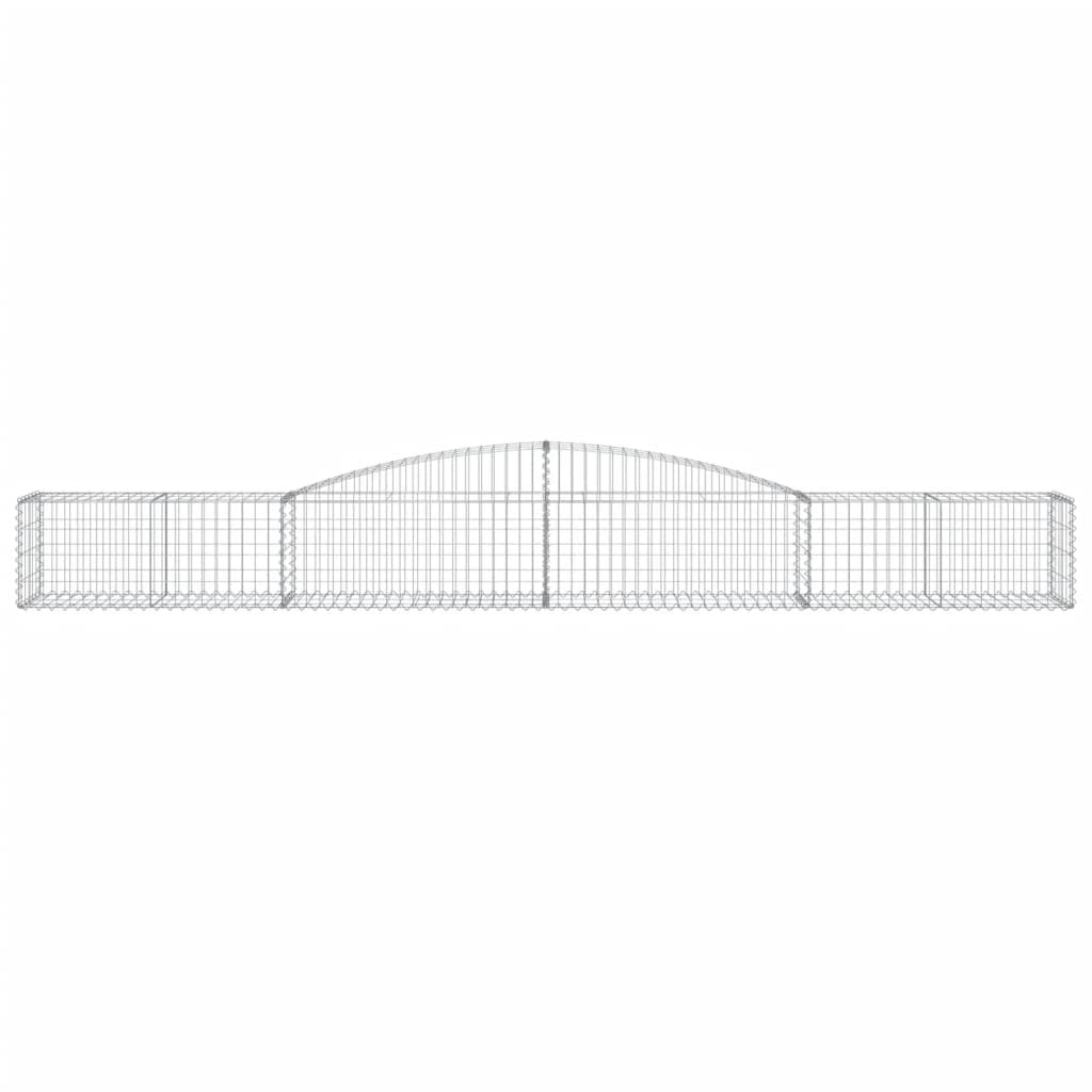 Schanskorven 9 st gewelfd 400x50x40/60 cm gegalvaniseerd ijzer 9 400 x 50 x 40/60 cm