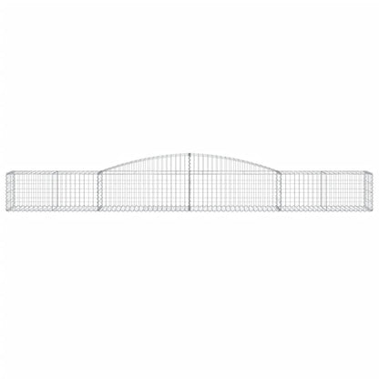 Schanskorven 9 st gewelfd 400x50x40/60 cm gegalvaniseerd ijzer 9 400 x 50 x 40/60 cm