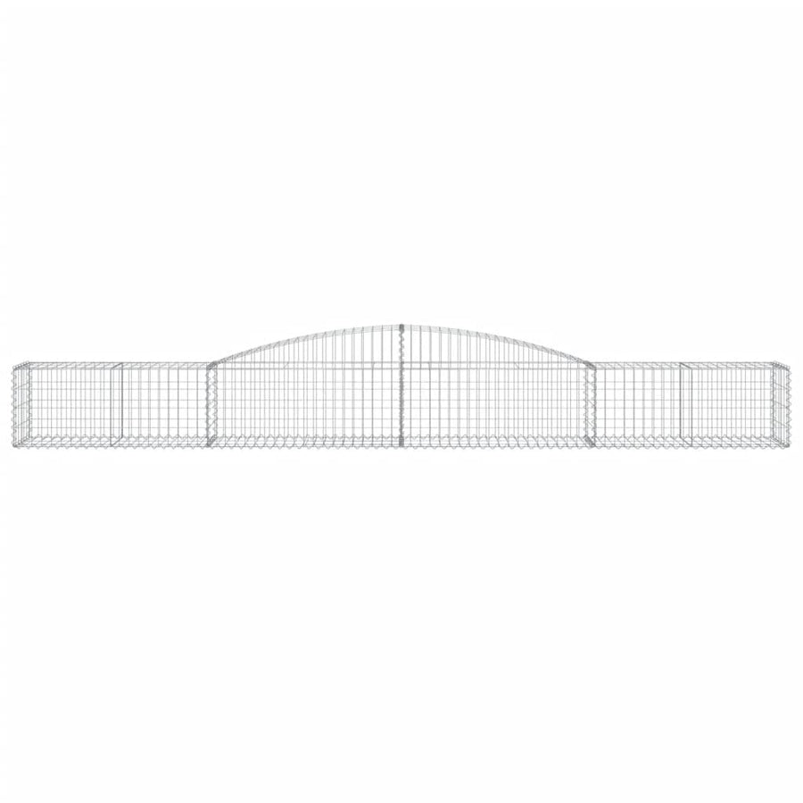 Schanskorven 9 st gewelfd 400x50x40/60 cm gegalvaniseerd ijzer 9 400 x 50 x 40/60 cm