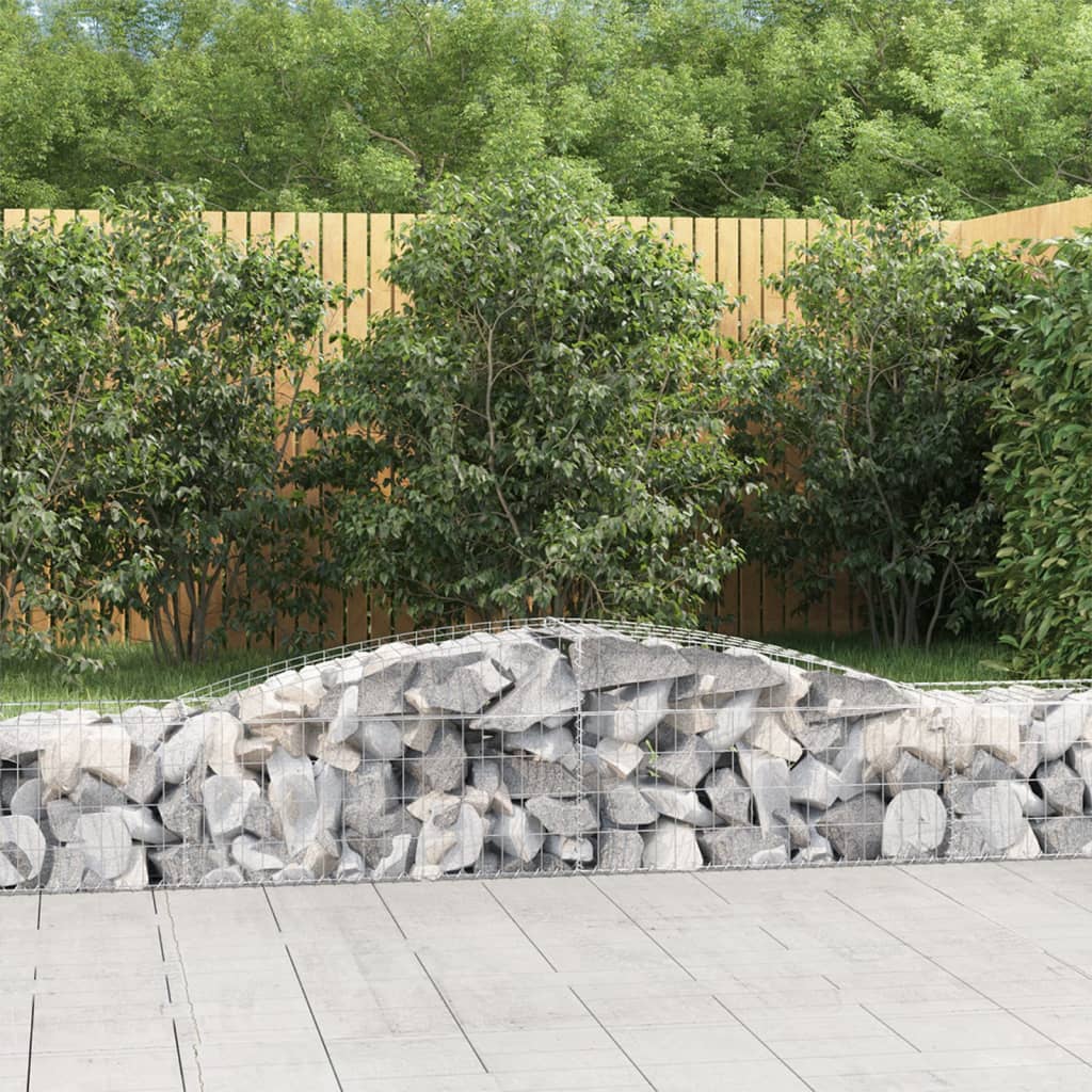 Schanskorven 20 st gewelfd 400x50x40/60 cm gegalvaniseerd ijzer 20 400 x 50 x 40/60 cm