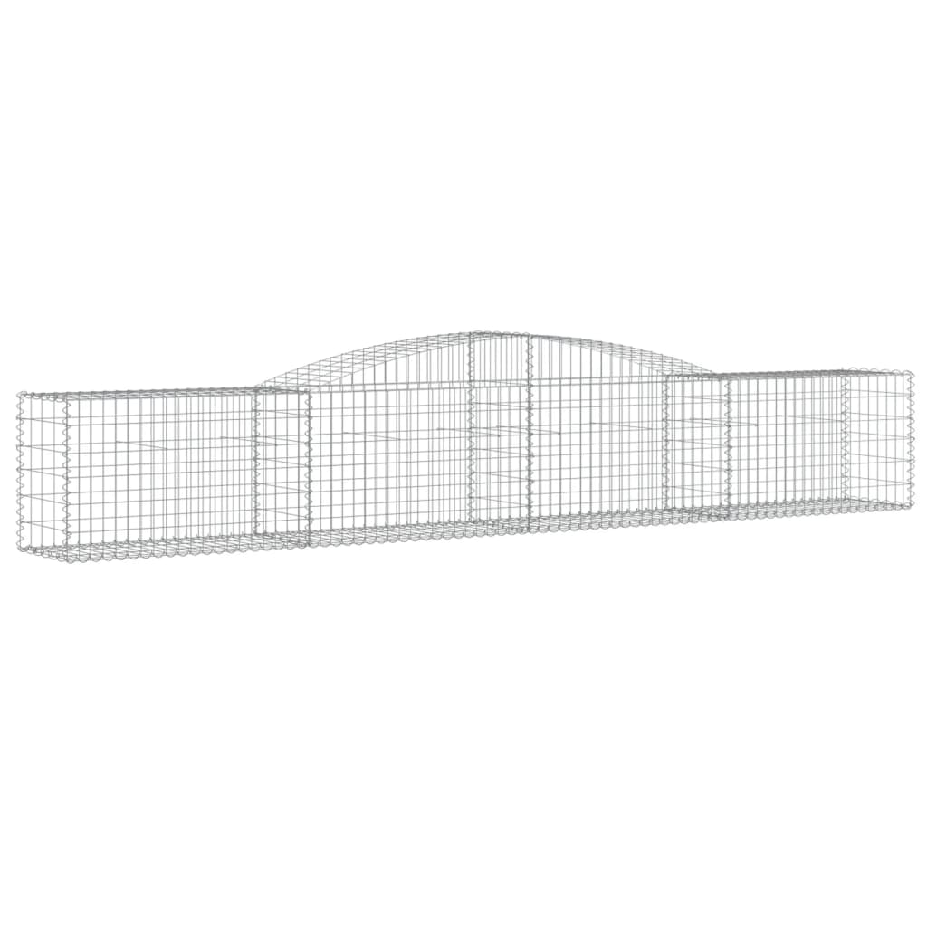 Schanskorven 4 st gewelfd 400x50x60/80 cm gegalvaniseerd ijzer 4 400 x 50 x 60/80 cm