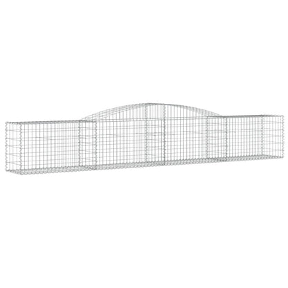 Schanskorven 4 st gewelfd 400x50x60/80 cm gegalvaniseerd ijzer 4 400 x 50 x 60/80 cm