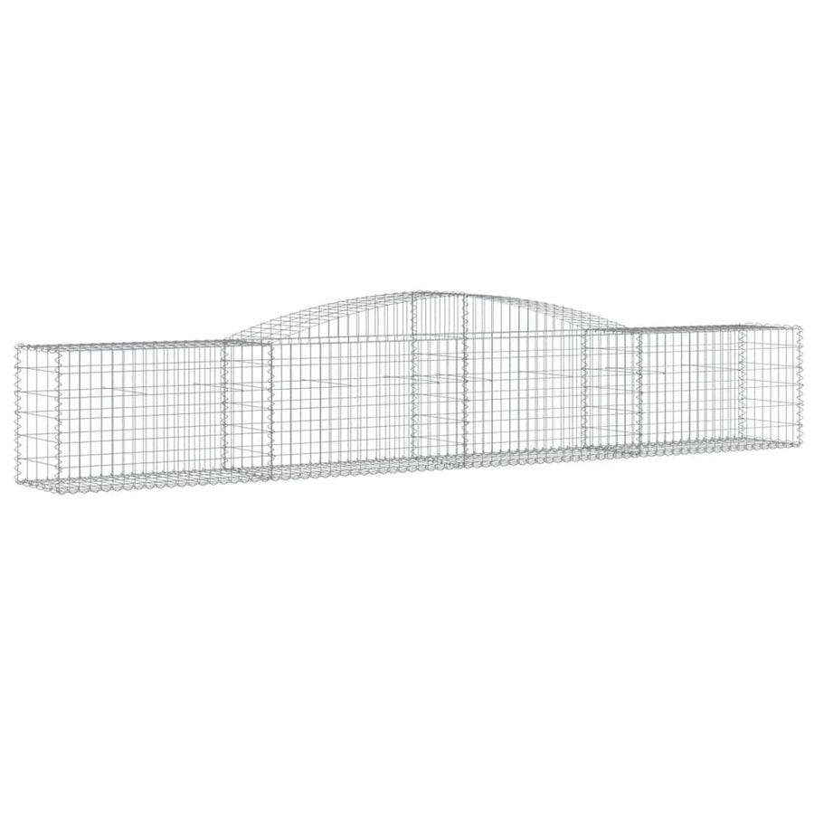 Schanskorven 4 st gewelfd 400x50x60/80 cm gegalvaniseerd ijzer 4 400 x 50 x 60/80 cm