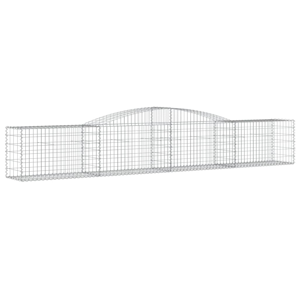 Schanskorven 7 st gewelfd 400x50x60/80 cm gegalvaniseerd ijzer 7 400 x 50 x 60/80 cm