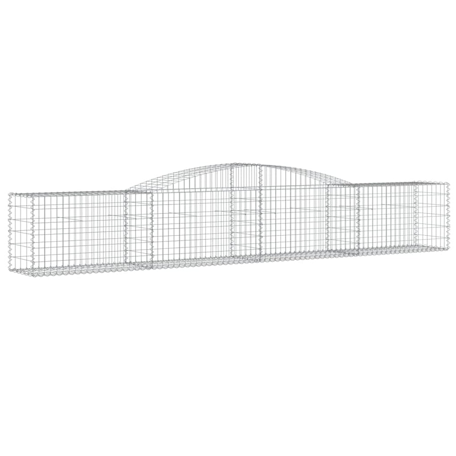 Schanskorven 7 st gewelfd 400x50x60/80 cm gegalvaniseerd ijzer 7 400 x 50 x 60/80 cm