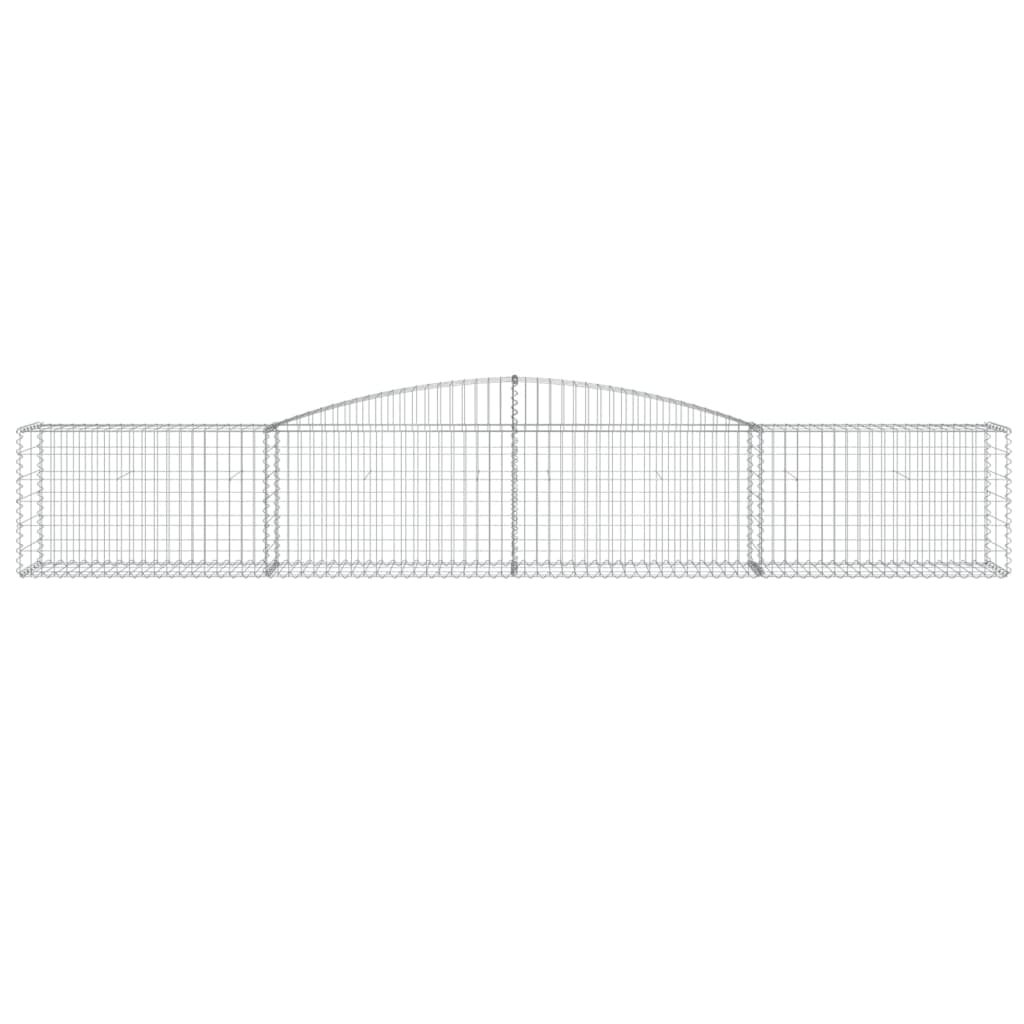Schanskorven 7 st gewelfd 400x50x60/80 cm gegalvaniseerd ijzer 7 400 x 50 x 60/80 cm
