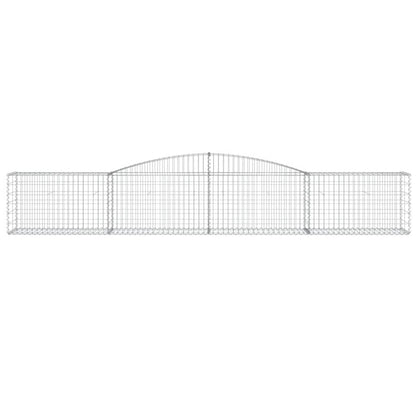 Schanskorven 9 st gewelfd 400x50x60/80 cm gegalvaniseerd ijzer 9 400 x 50 x 60/80 cm