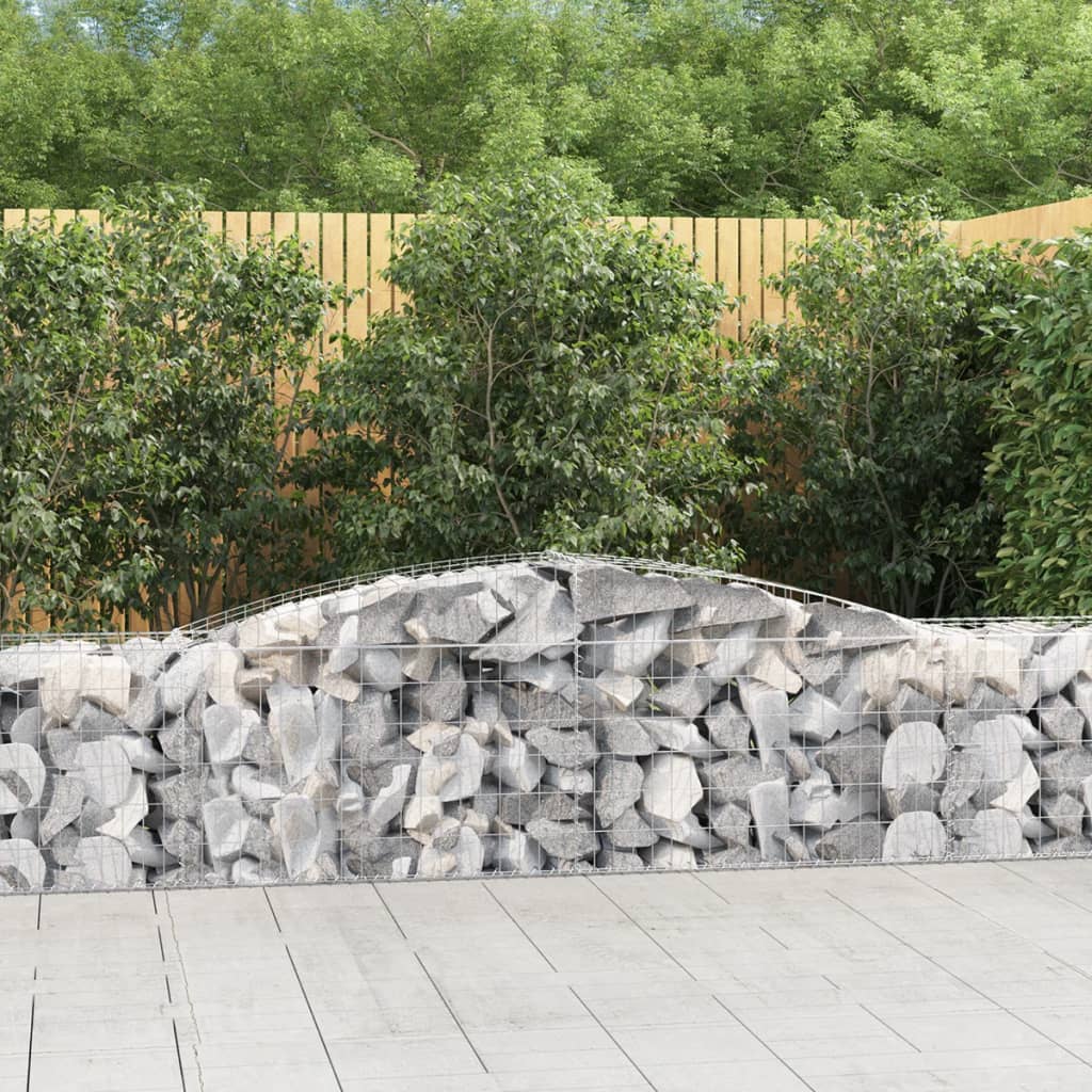 Schanskorven 25 st gewelfd 400x50x60/80 cm gegalvaniseerd ijzer 25 400 x 50 x 60/80 cm