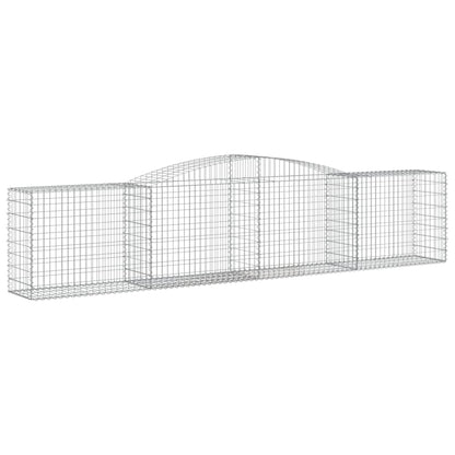 Schanskorven 2 st gewelfd 400x50x80/100 cm gegalvaniseerd ijzer 2 400 x 50 x 80/100 cm