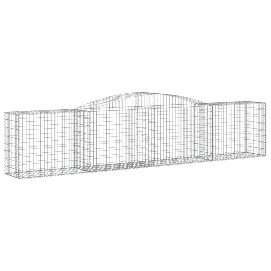 Schanskorven 2 st gewelfd 400x50x80/100 cm gegalvaniseerd ijzer 2 400 x 50 x 80/100 cm