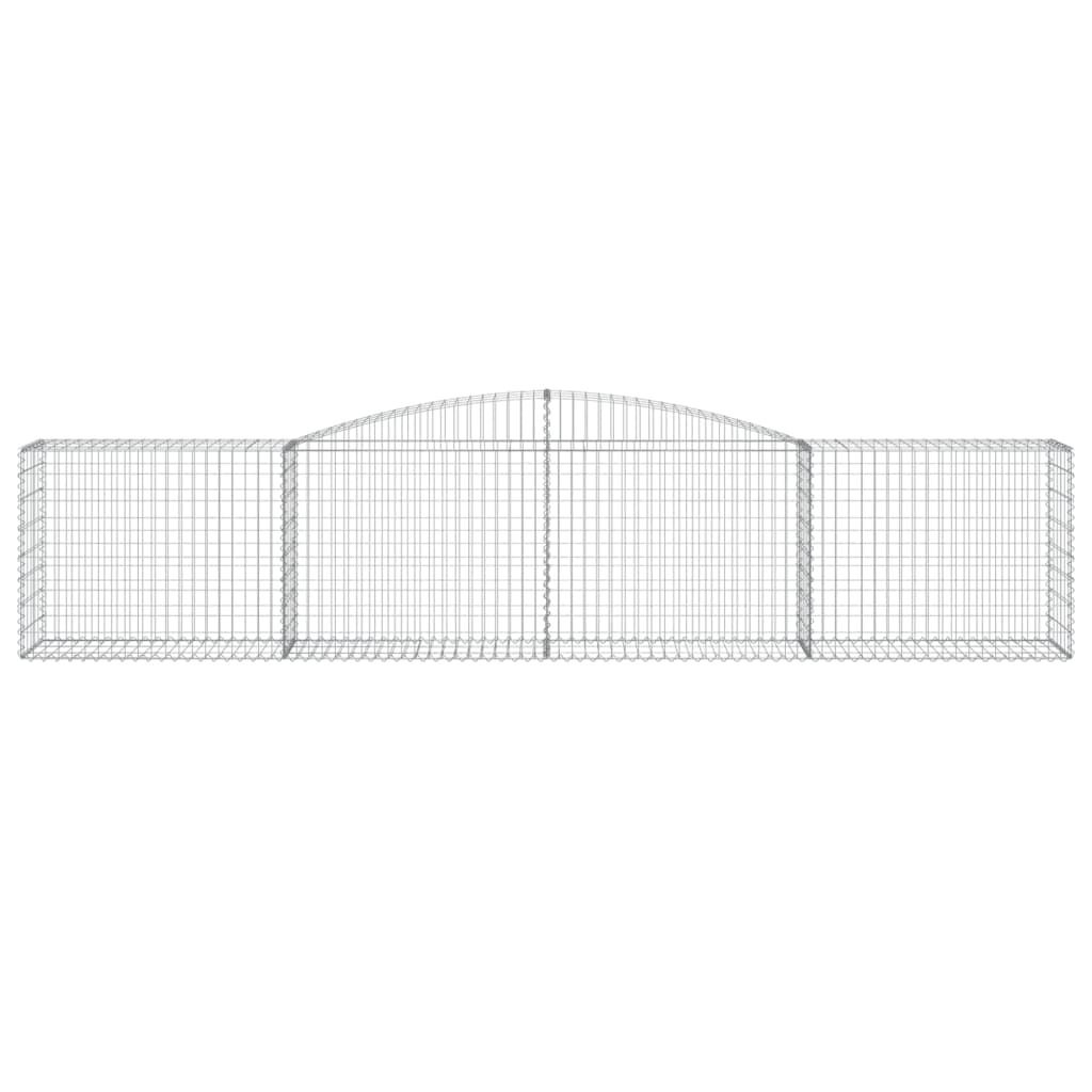 Schanskorven 2 st gewelfd 400x50x80/100 cm gegalvaniseerd ijzer 2 400 x 50 x 80/100 cm