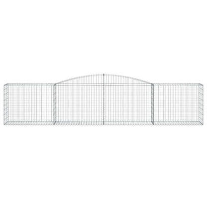 Schanskorven 2 st gewelfd 400x50x80/100 cm gegalvaniseerd ijzer 2 400 x 50 x 80/100 cm