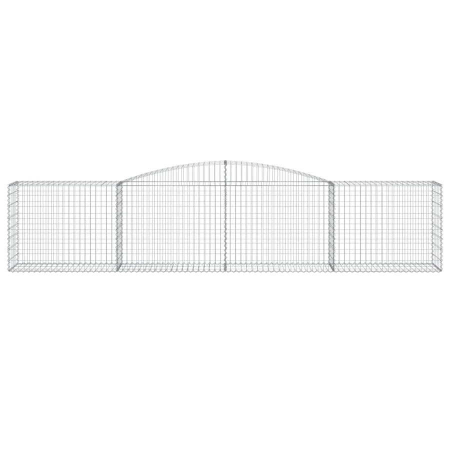 Schanskorven 2 st gewelfd 400x50x80/100 cm gegalvaniseerd ijzer 2 400 x 50 x 80/100 cm