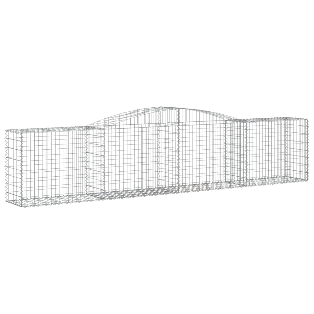 Schanskorven 4 st gewelfd 400x50x80/100 cm gegalvaniseerd ijzer 4 400 x 50 x 80/100 cm