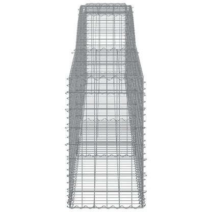 Schanskorven 4 st gewelfd 400x50x80/100 cm gegalvaniseerd ijzer 4 400 x 50 x 80/100 cm