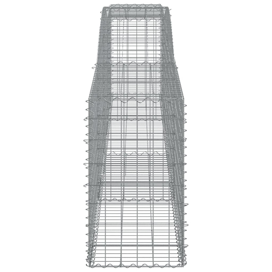 Schanskorven 4 st gewelfd 400x50x80/100 cm gegalvaniseerd ijzer 4 400 x 50 x 80/100 cm