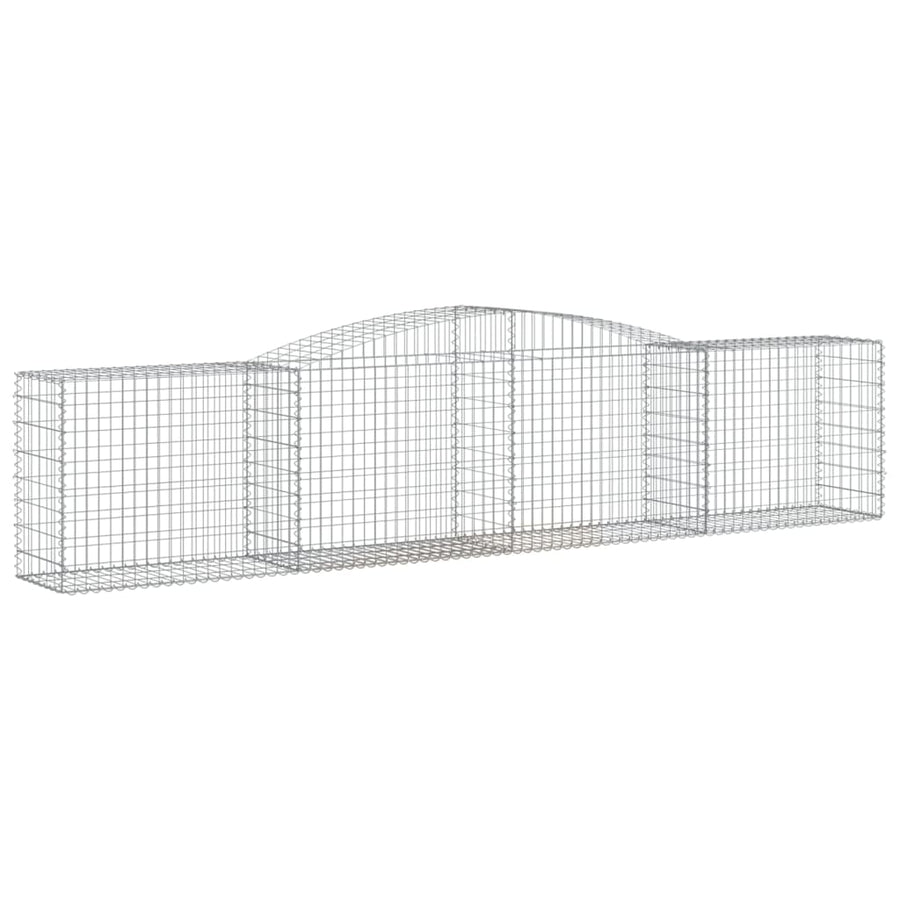 Schanskorven 5 st gewelfd 400x50x80/100 cm gegalvaniseerd ijzer 5 400 x 50 x 80/100 cm