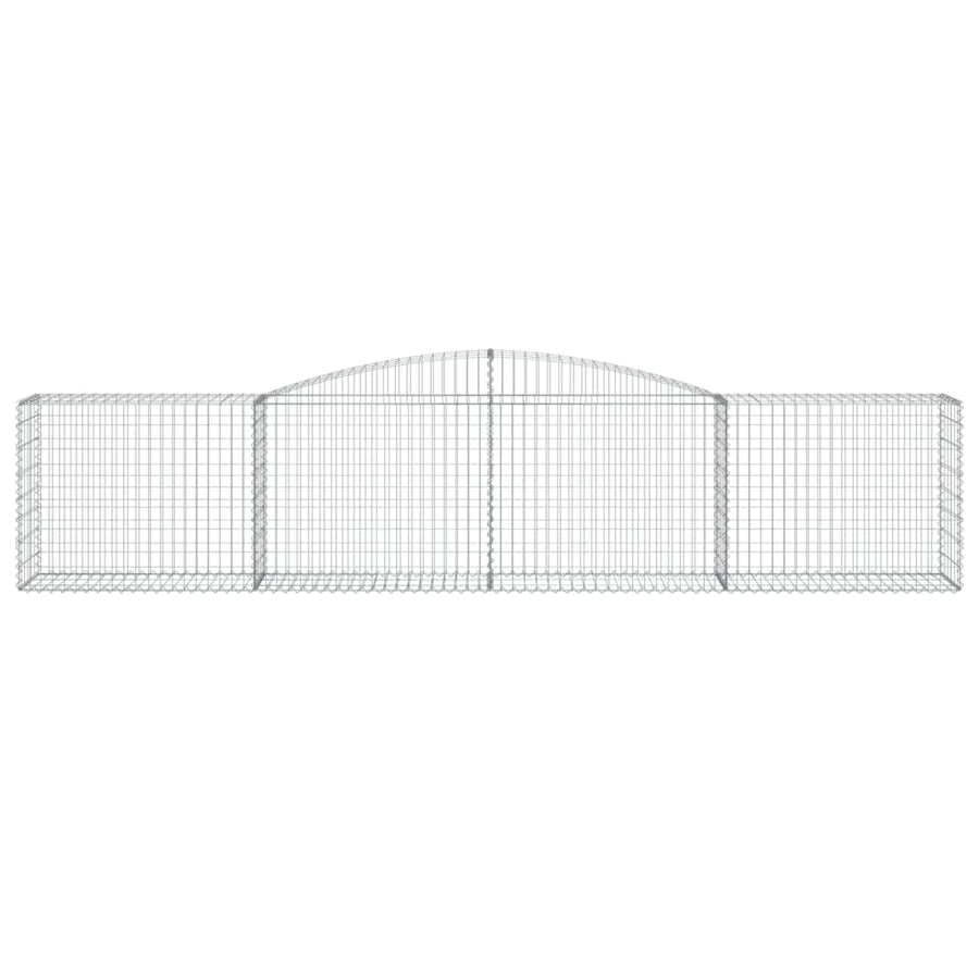 Schanskorven 5 st gewelfd 400x50x80/100 cm gegalvaniseerd ijzer 5 400 x 50 x 80/100 cm
