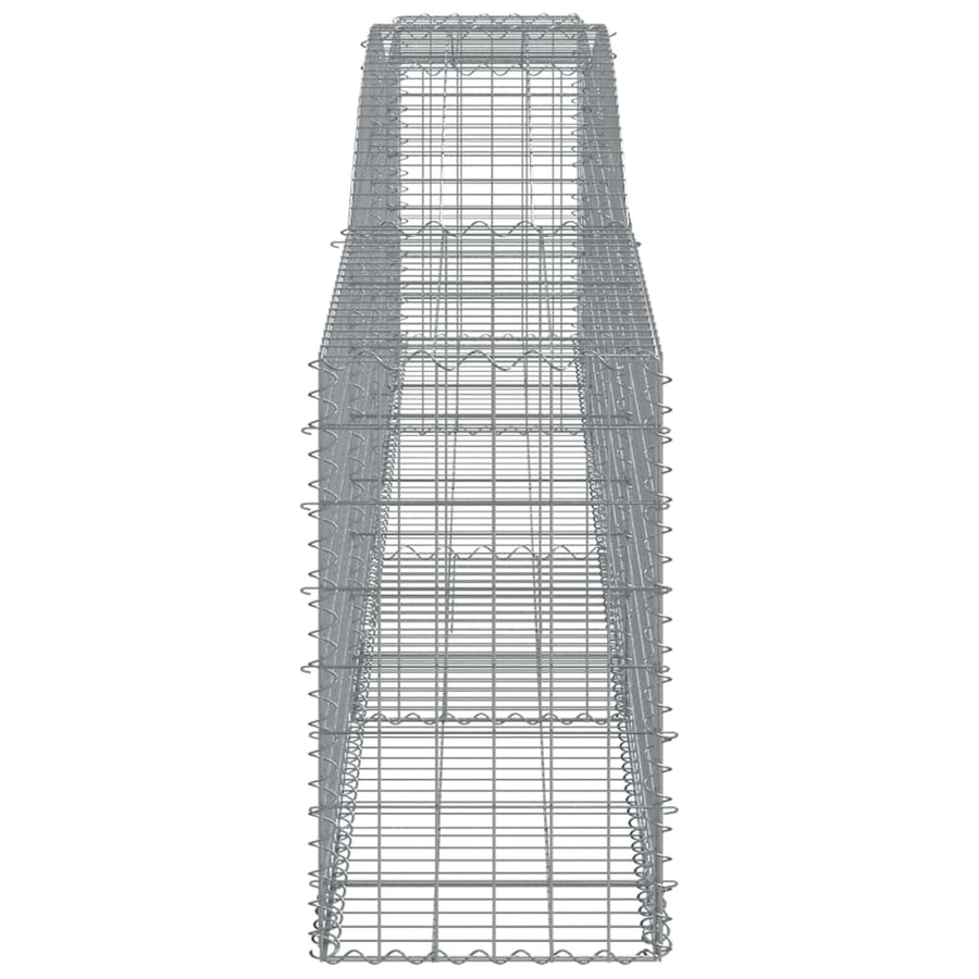 Schanskorven 5 st gewelfd 400x50x80/100 cm gegalvaniseerd ijzer 5 400 x 50 x 80/100 cm
