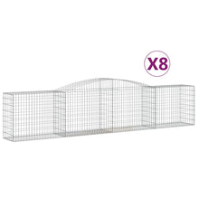 Schanskorven 8 st gewelfd 400x50x80/100 cm gegalvaniseerd ijzer 8 400 x 50 x 80/100 cm