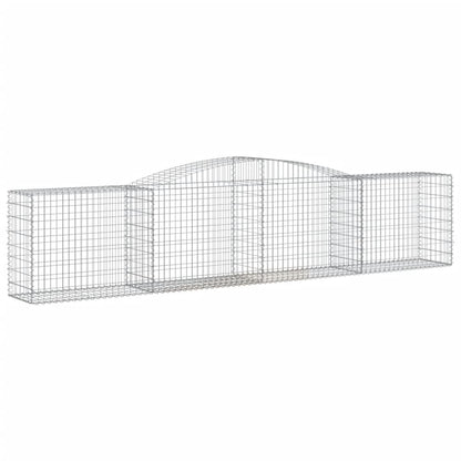 Schanskorven 8 st gewelfd 400x50x80/100 cm gegalvaniseerd ijzer 8 400 x 50 x 80/100 cm