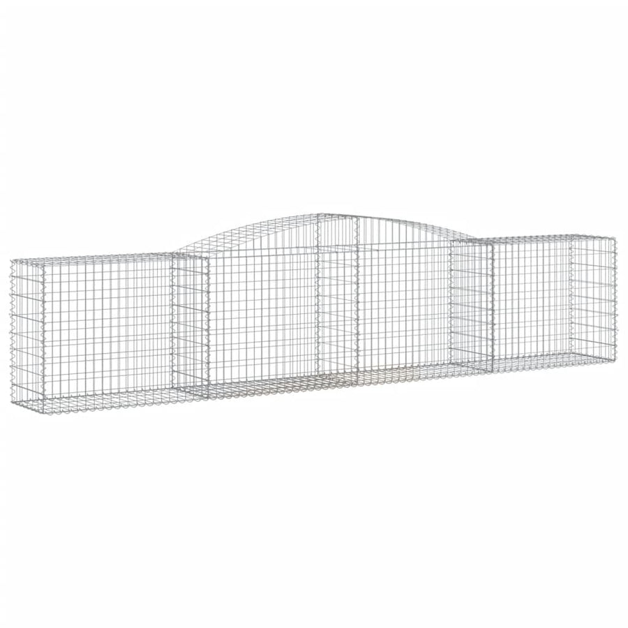 Schanskorven 8 st gewelfd 400x50x80/100 cm gegalvaniseerd ijzer 8 400 x 50 x 80/100 cm