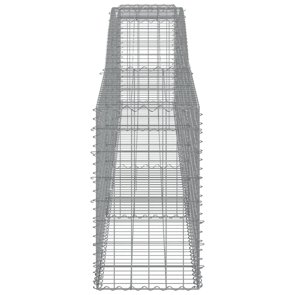 Schanskorven 8 st gewelfd 400x50x80/100 cm gegalvaniseerd ijzer 8 400 x 50 x 80/100 cm