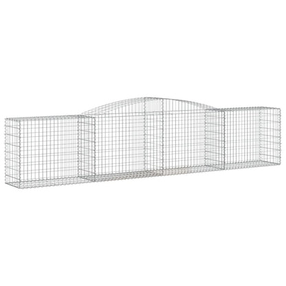 Schanskorven 9 st gewelfd 400x50x80/100 cm gegalvaniseerd ijzer 9 400 x 50 x 80/100 cm