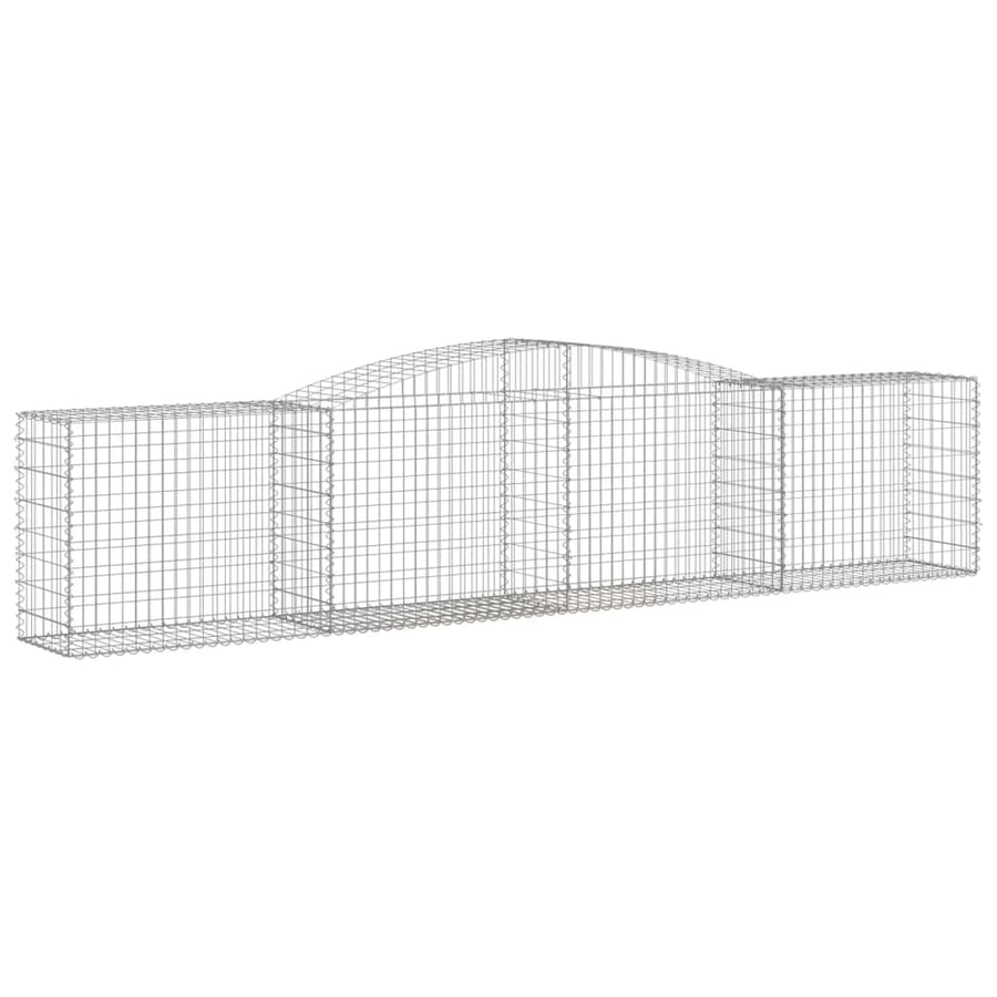 Schanskorven 9 st gewelfd 400x50x80/100 cm gegalvaniseerd ijzer 9 400 x 50 x 80/100 cm