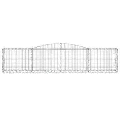 Schanskorven 9 st gewelfd 400x50x80/100 cm gegalvaniseerd ijzer 9 400 x 50 x 80/100 cm